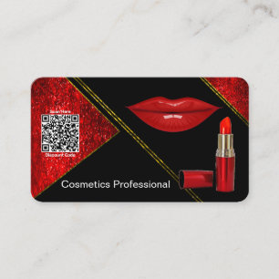 De Visita Cosméticos Professional Vermelho-Preto CARTÃO