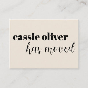 De Visita Creme Change of Address Card: Cartão para Solteiro