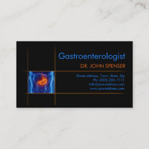De Visita Doutor preto simples Cartão do gastroenterologist