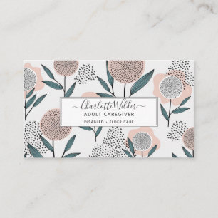 De Visita Enfermeiro Cartão Floral Desenhado À Mão