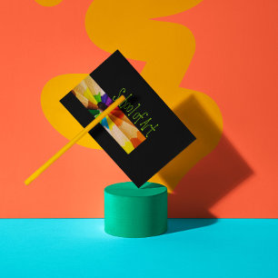 De Visita Escola do cartão colorido dos lápis do professor