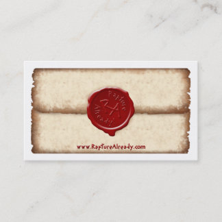 De Visita Êxtase já! Cartão pessoal selado do pergaminho