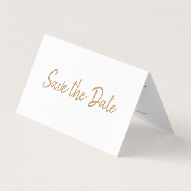 De Visita Foto Gold Foil & Script Salvar O Cartão Data (Frente)