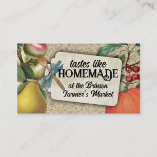 De Visita frutas do vintage do chique que cozinham o cartão