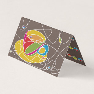 De Visita linhas retros cartão dobrado do café do selo da