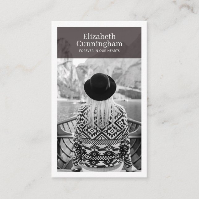 De Visita Memorial Funeral Moderno e Cartão com fotos Simple (Frente)