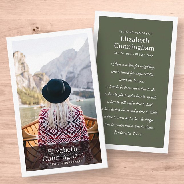 De Visita Memorial Funeral Moderno e Cartão com fotos Simple (Criador carregado)