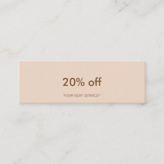 De Visita Mini Cartão do disconto do pêssego Pastel minimalista