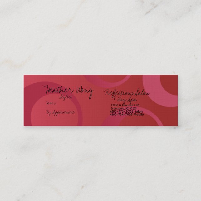De Visita Mini cartão do estilista (Frente)