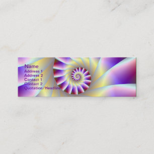 De Visita Mini Cartão Espiral Vermelho Roxo e Branco