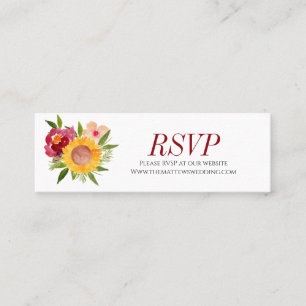 De Visita Mini Cartão floral rústico do Web site do rvsp do