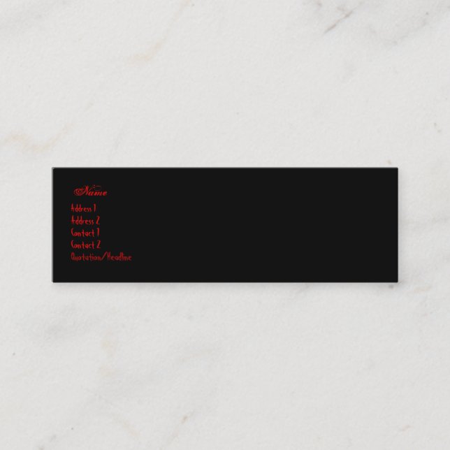 De Visita Mini cartão gótico do buisiness (Frente)