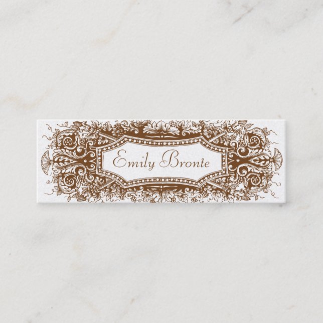 De Visita Mini Cartão magro #2 do olhar Dourado do vintage (Frente)