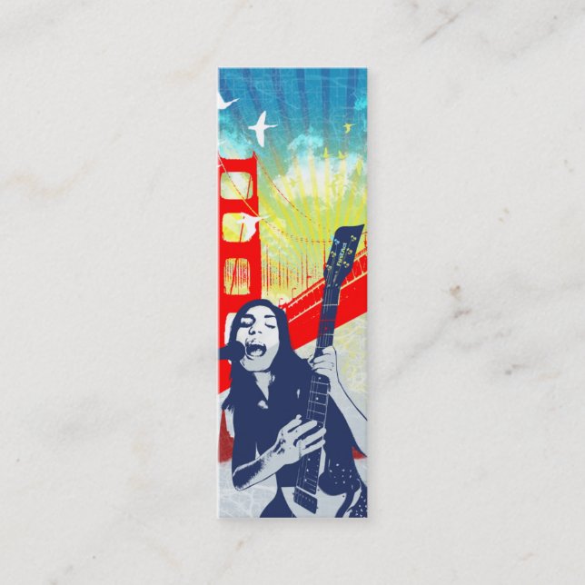 De Visita Mini Guitarrista - cartão magro (Frente)