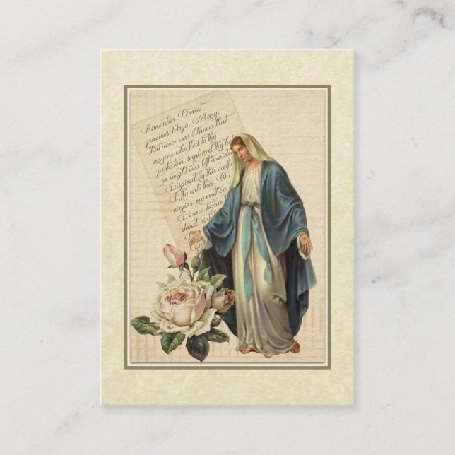 De Visita Nossa Senhora da Graça Memorare Cartão Sagrado (Frente)
