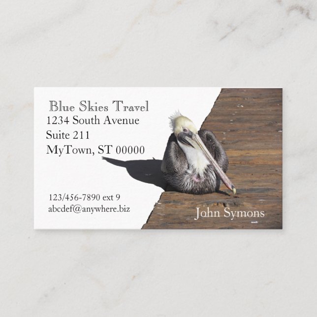 De Visita Ônibus. Cartão - Pelicano no Cais (Frente)