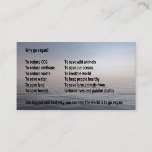 De Visita Por que vai o Vegan?  Negócio-tipo cartão