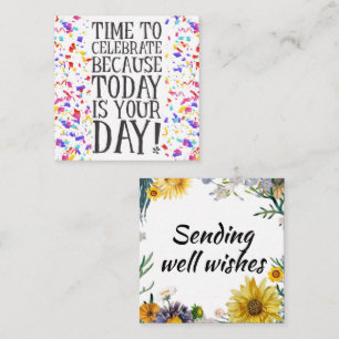 De Visita Quadrado Cartão Insere Aniversário/Enviando Desejos
