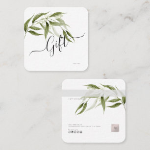 De Visita Quadrado Cartão Presente Eucalipto Minimalista PixDezines