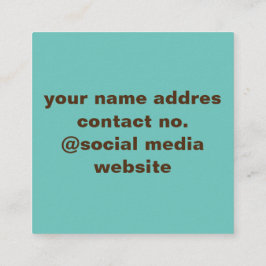 De Visita Quadrado cartão verde simples do nome do logotipo personali