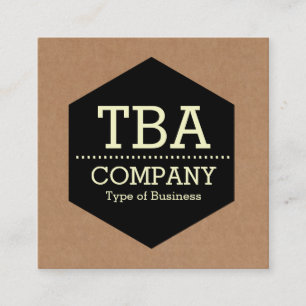 De Visita Quadrado Hexágono preto - cartão