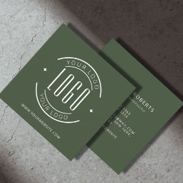 De Visita Quadrado Moderno verde simples adicione seu logotipo cartão