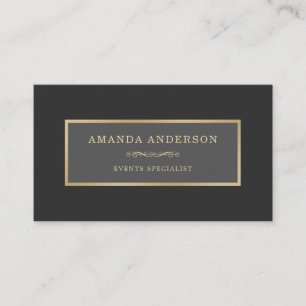 De Visita Quadro Dourado Elegante no Marble Branco Cartão