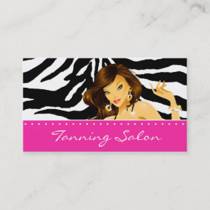 De Visita Rosa escuro Tanning da mulher da zebra do cartão