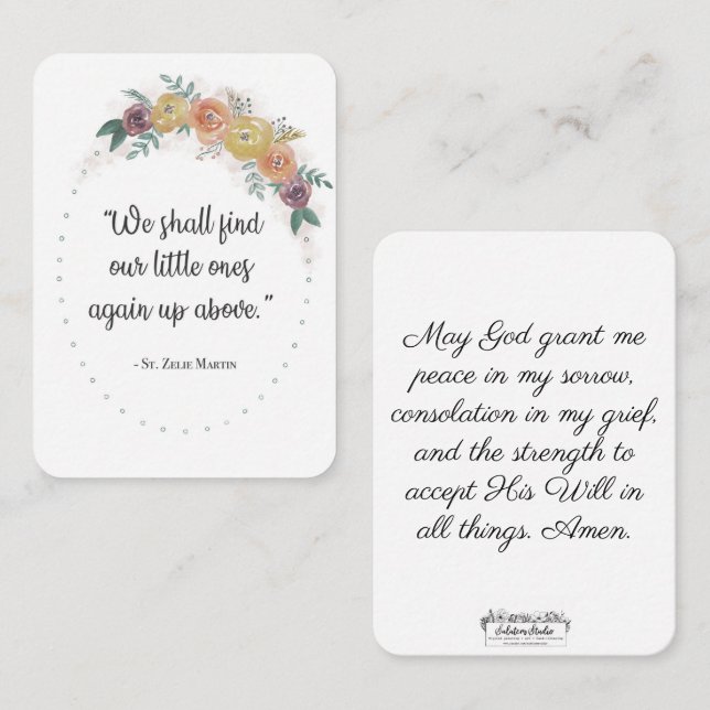 De Visita Rua. Zelie Martin Consolation Misriage - Cartão Sa (Frente/Verso)