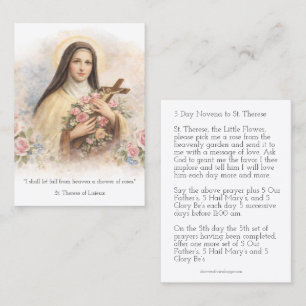 De Visita Santo Teresinha Novena do Jesus Crucificado Cartão