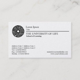 De Visita Universidade da vida - regra preta - cartão