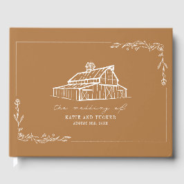 De Visitas Fazenda Rustic Barn Goldenrod Livro Convidado