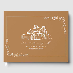 De Visitas Fazenda Rustic Barn Goldenrod Livro Convidado
