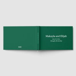 De Visitas Livro Branco sobre Casamento Minimalista Verde