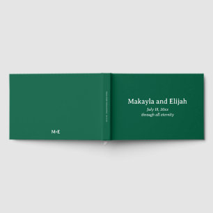 De Visitas Livro Branco sobre Casamento Minimalista Verde