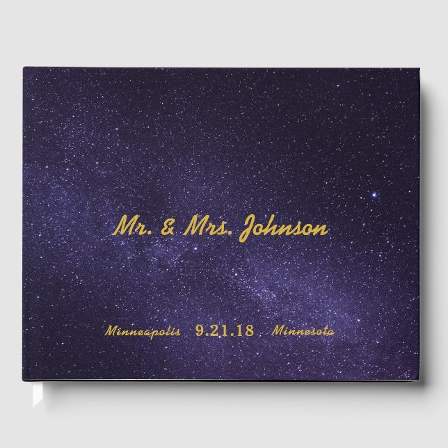De Visitas Livro Convidado - Casamento noturno estrelado II (Frente)