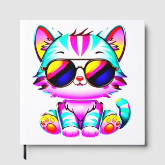 De Visitas Livro convidado..."Groovy Neon Cat Wall Art - Vibr
