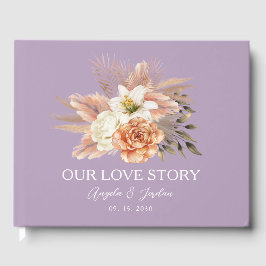 De Visitas Livro Convidado Rustic Peach Wedding