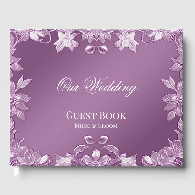De Visitas Livro Floral Moderno Lilac (Frente)