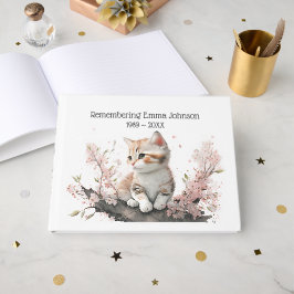 De Visitas Livro Memorial Kitten In Pink Flowers