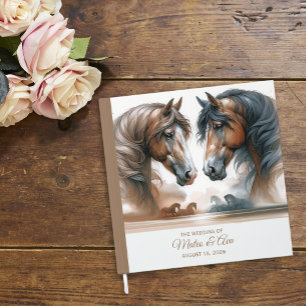 De Visitas Natureza Linda Cavalo Marrom Casando Livro Convida
