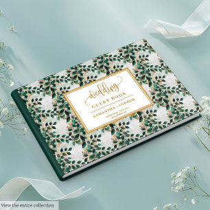 De Visitas Whimoral Floral Profundo Livro Verde E Dourado