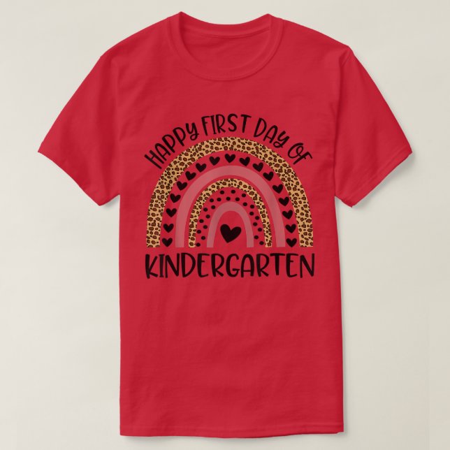 De Volta À Camisa Da Escola O Arco-Íris Feliz Prim (Frente do Design)