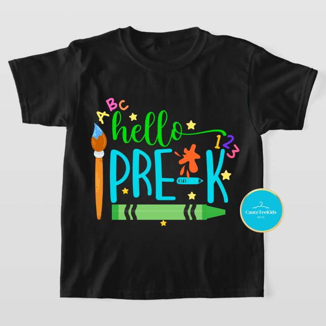 De volta à camisa escolar | Hello Pre-K T-Shirt (Criador carregado)