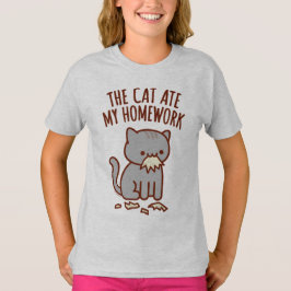 De Volta À Camiseta Da Escola - "O GATO COMEU MINH