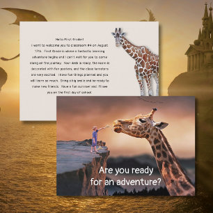 De volta à escola Cartões de boas-vindas Giraffe A