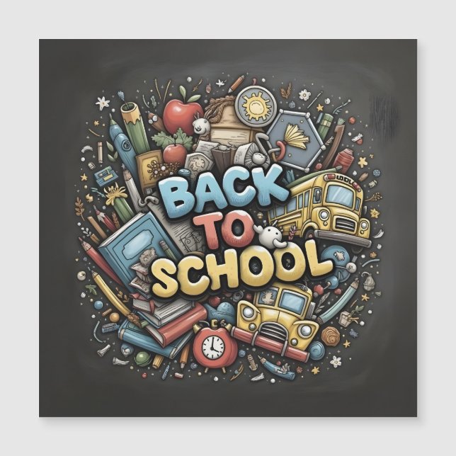De Volta à Escola – Design Colorido de Quadro Negr (Frente)
