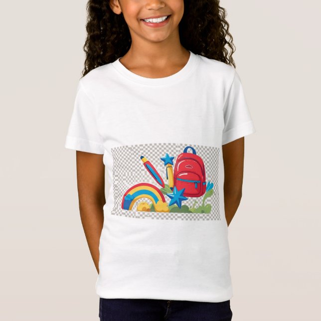 De volta à Escola Vibes Camiseta de Meninas - Cuta (Frente)