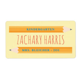 De volta à etiqueta do lápis da escola