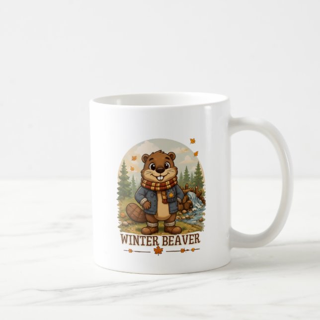 De Volta à Represa! Caneca de Café de Castor Fofo  (Direita)